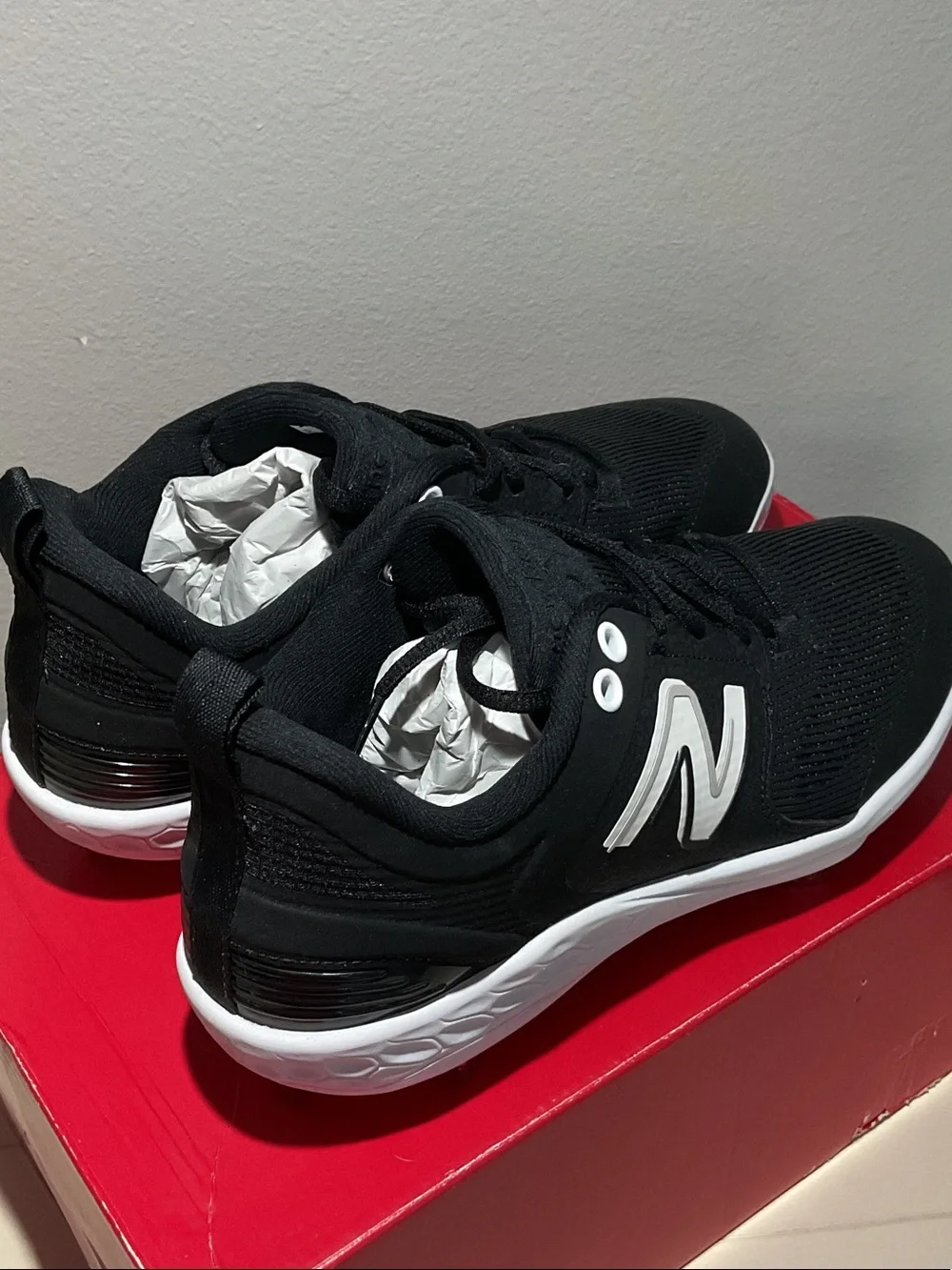New Balance Black & White Metal Baseball Cleats